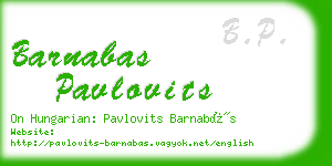 barnabas pavlovits business card